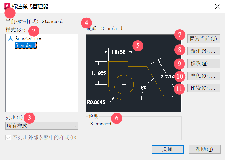 AutoCAD标注样式管理器介绍
